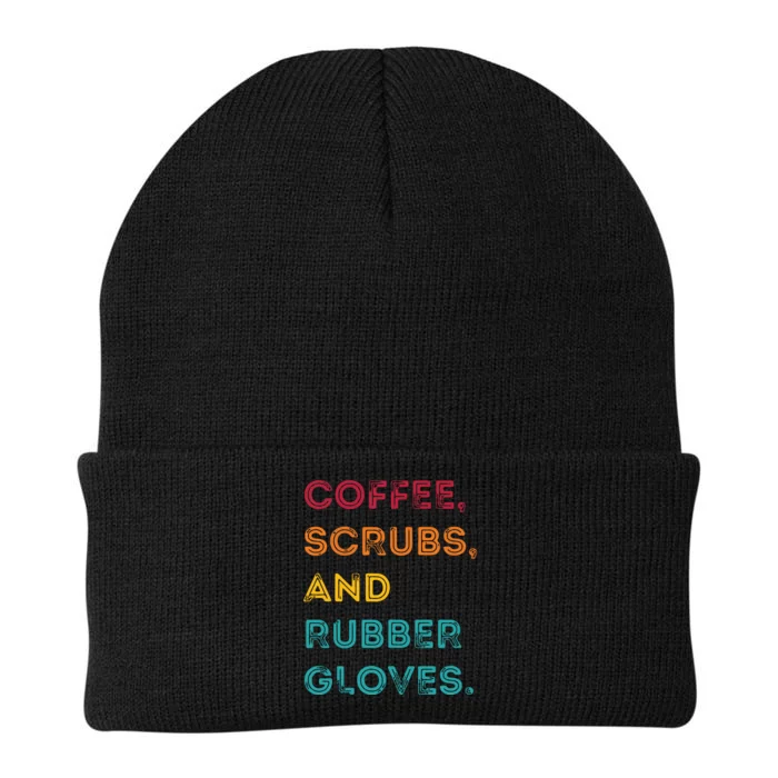 Funny Retro Coffee Scrubs Rubber Gloves Nurse Doctor Medical Knit Cap Winter Beanie