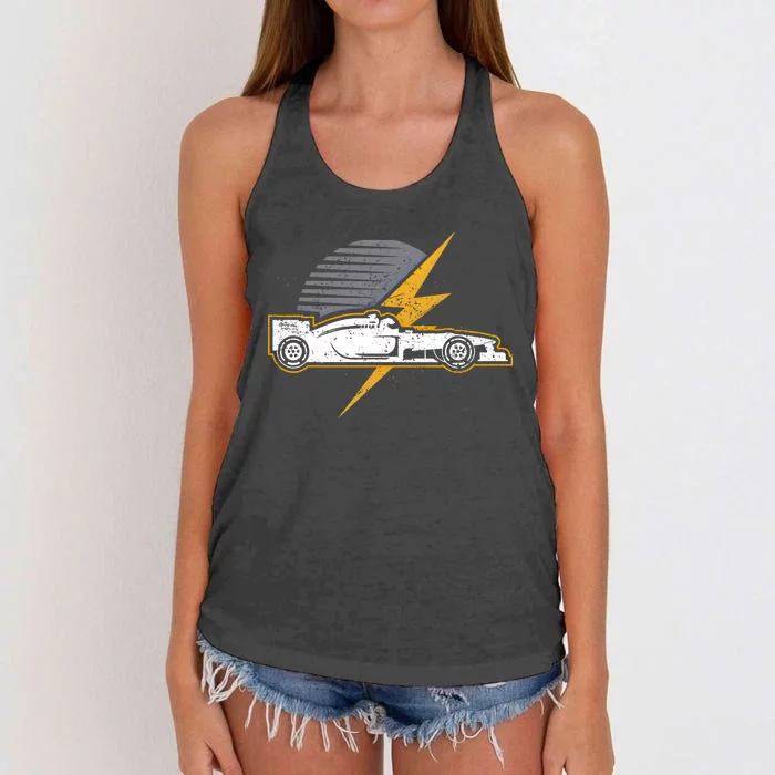 Formula Racing Car Lover Gift Design Idea Gift Women's Knotted Racerback Tank