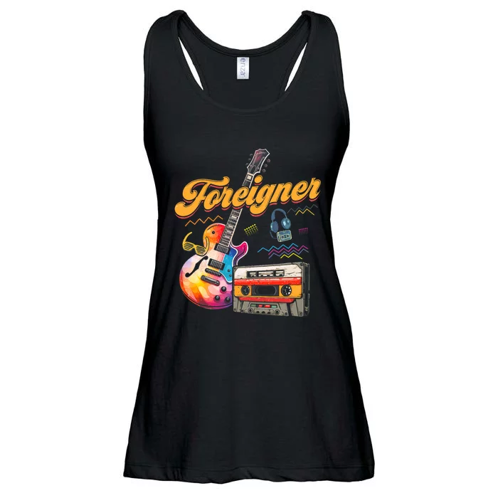 F.O.R.E.I.G.N.E.R Retro Cassette 90s Rock Music Old Fashion Ladies Essential Flowy Tank