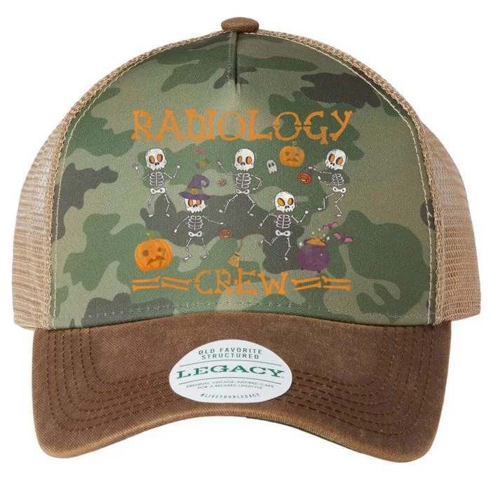 Funny Radiology Crew Dancing Skeleton Pumpkin Halloween Legacy Tie Dye Trucker Hat