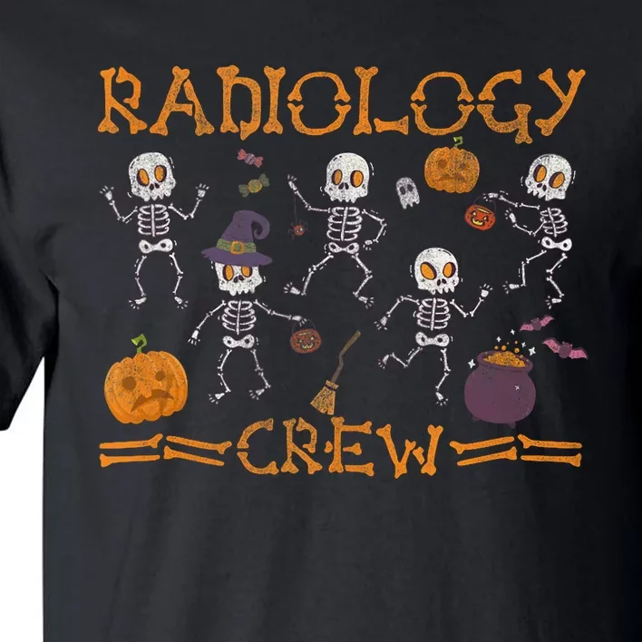 Funny Radiology Crew Dancing Skeleton Pumpkin Halloween Tall T-Shirt