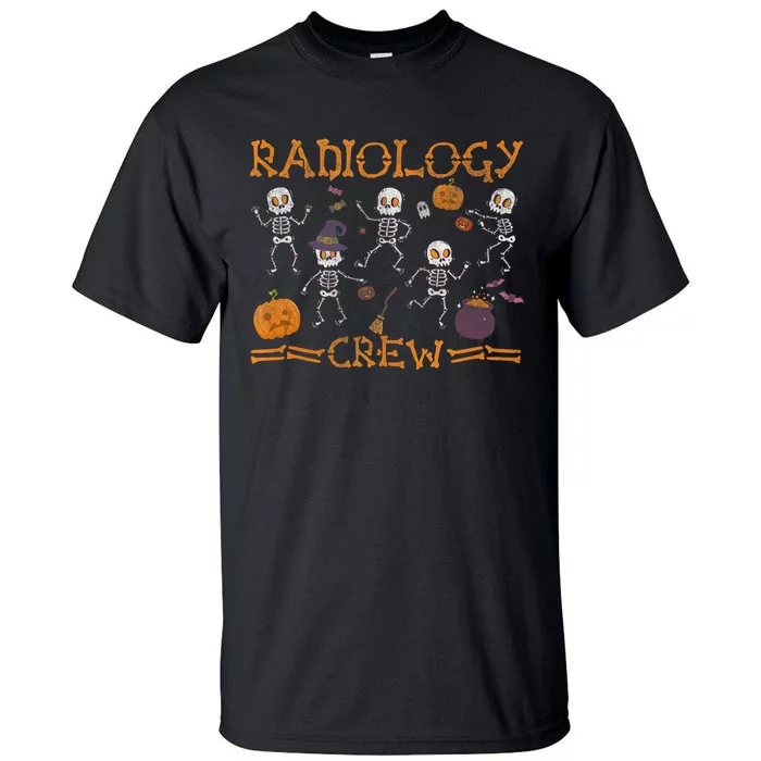 Funny Radiology Crew Dancing Skeleton Pumpkin Halloween Tall T-Shirt