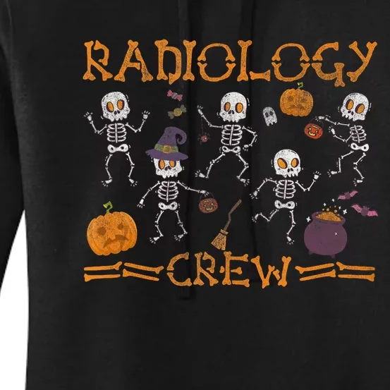 Funny Radiology Crew Dancing Skeleton Pumpkin Halloween Women's Pullover Hoodie