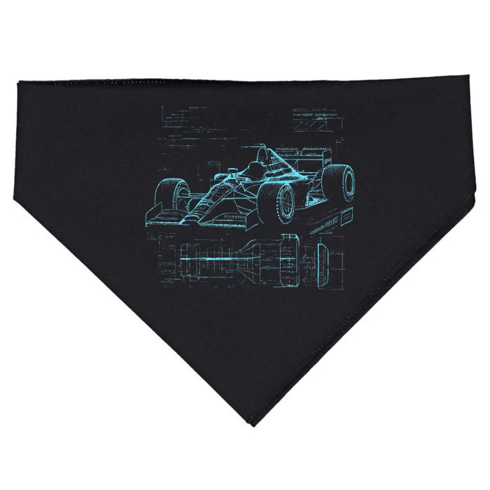 Formula Racing Car Silhouette Mechanic Car Guys USA-Made Doggie Bandana