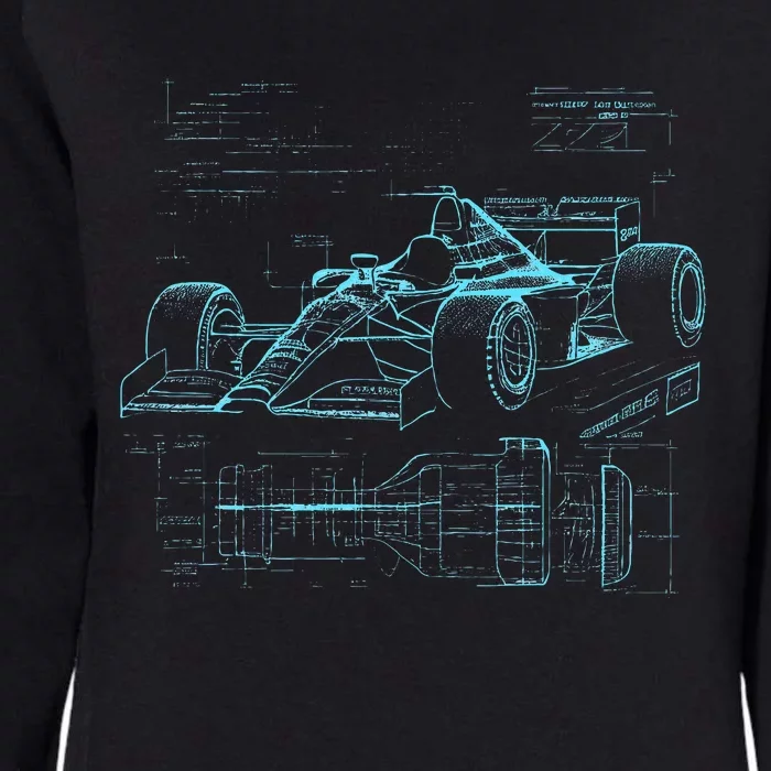 Formula Racing Car Silhouette Mechanic Car Guys Womens California Wash Sweatshirt