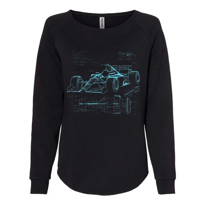 Formula Racing Car Silhouette Mechanic Car Guys Womens California Wash Sweatshirt