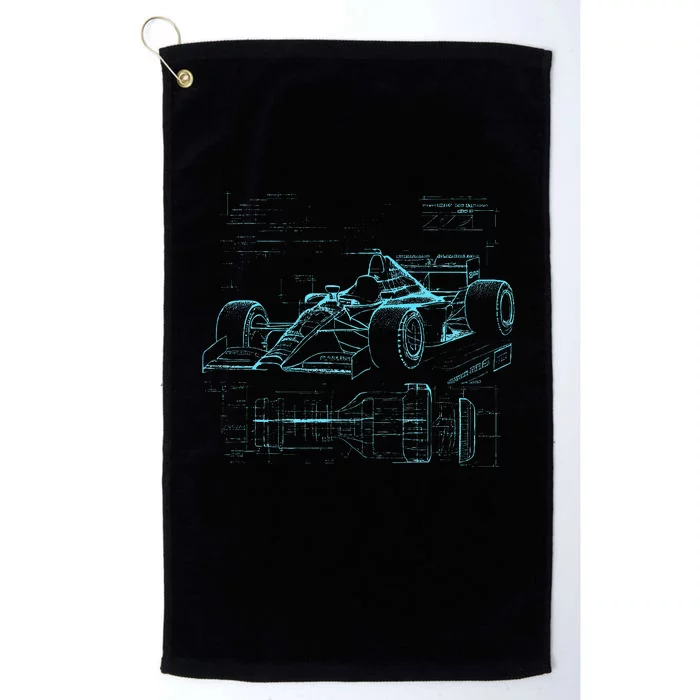 Formula Racing Car Silhouette Mechanic Car Guys Platinum Collection Golf Towel