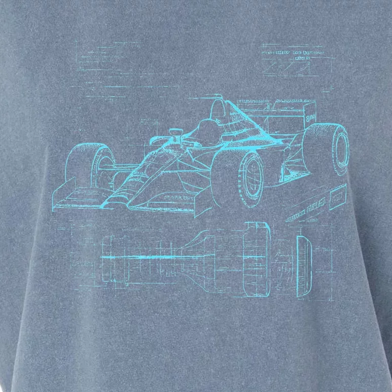 Formula Racing Car Silhouette Mechanic Car Guys Garment-Dyed Women's Muscle Tee