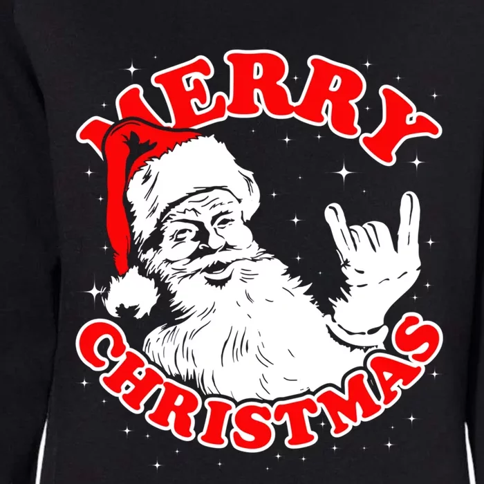 Funny Retro Christmas Santa Rock And Roll Gift Womens California Wash Sweatshirt