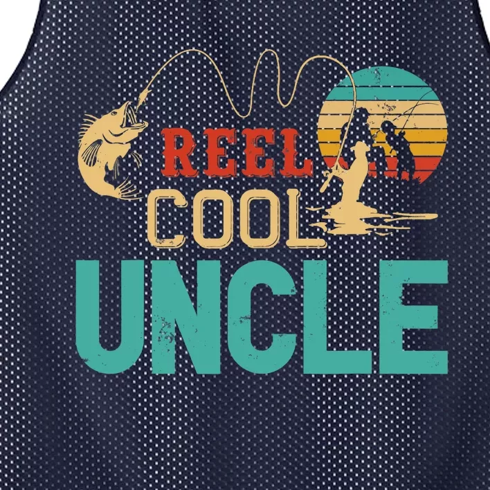 Fishing Reel Cool Uncle Father’s Day Gift Fisherman Uncle Mesh Reversible Basketball Jersey Tank