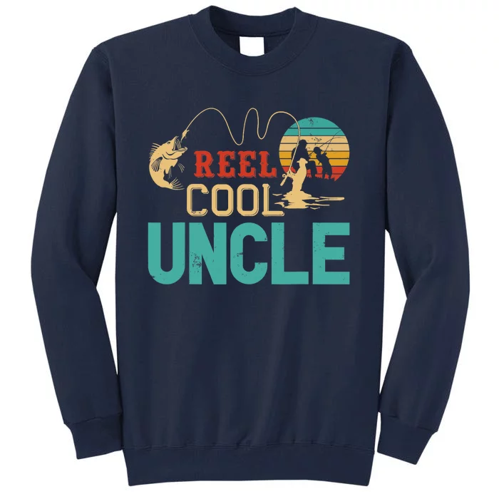 Fishing Reel Cool Uncle Father’s Day Gift Fisherman Uncle Tall Sweatshirt