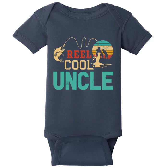 Fishing Reel Cool Uncle Father’s Day Gift Fisherman Uncle Baby Bodysuit