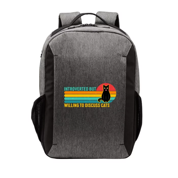 Funny Retro Cat Introverted But Willing To Discuss Cats Vector Backpack