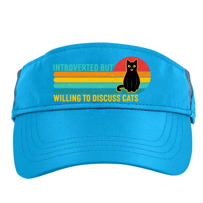 Funny Retro Cat Introverted But Willing To Discuss Cats Adult Drive Performance Visor