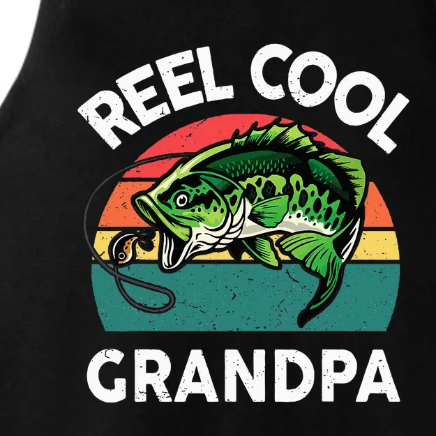 Fishing Reel Cool Grandpa Fathers Day Ladies Tri-Blend Wicking Tank