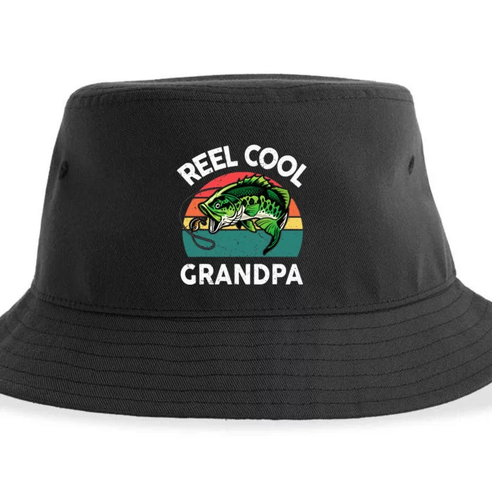 Fishing Reel Cool Grandpa Fathers Day Sustainable Bucket Hat