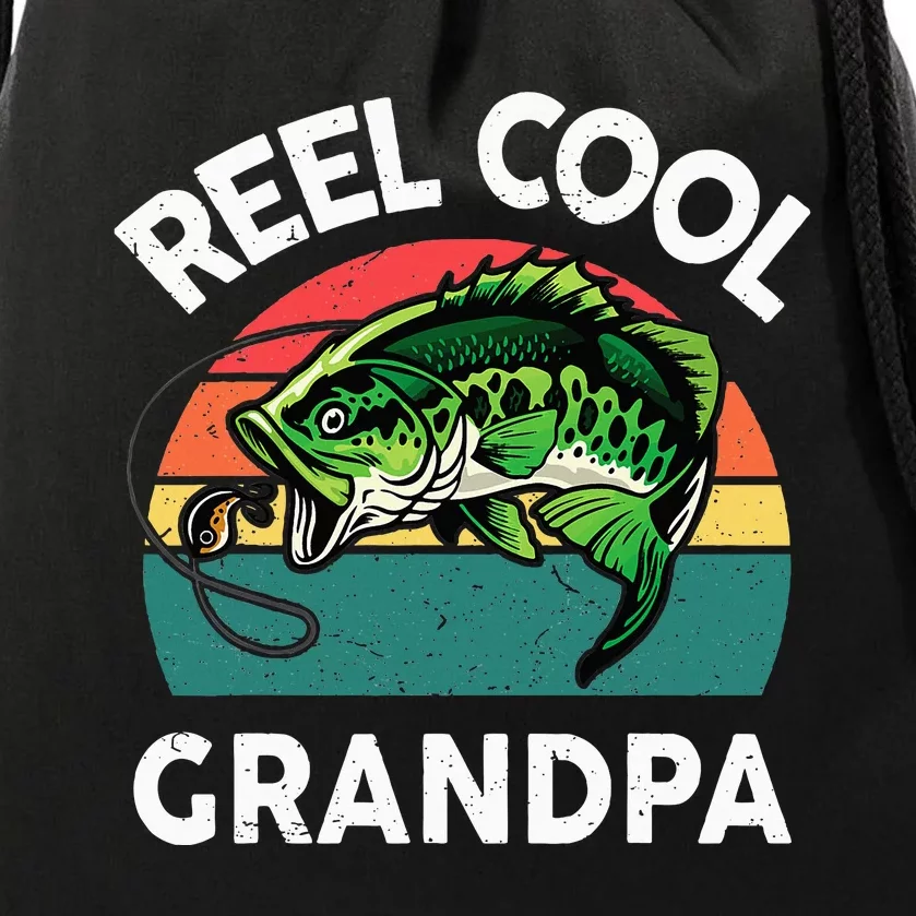 Fishing Reel Cool Grandpa Fathers Day Drawstring Bag