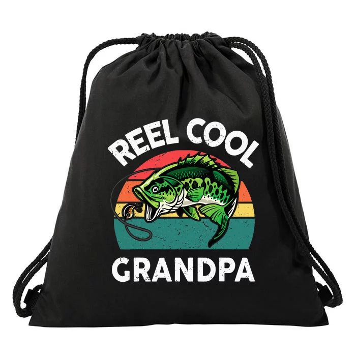 Fishing Reel Cool Grandpa Fathers Day Drawstring Bag