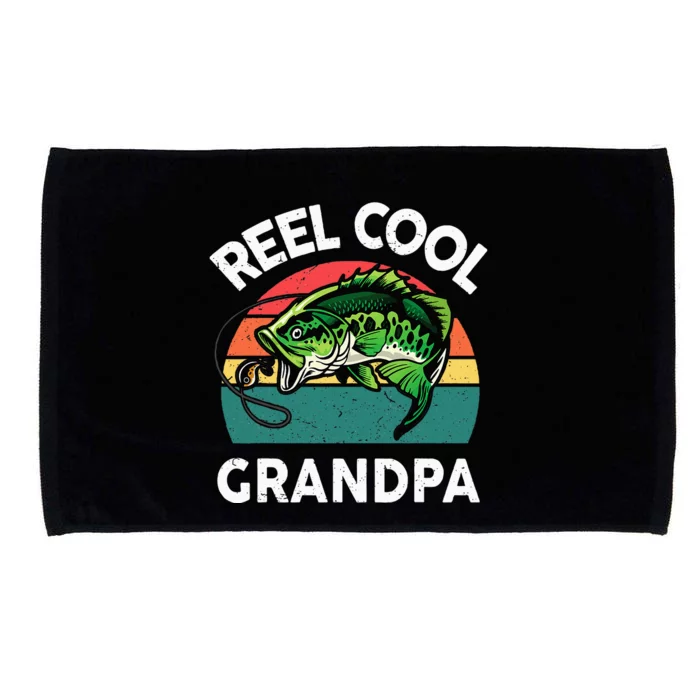 Fishing Reel Cool Grandpa Fathers Day Microfiber Hand Towel