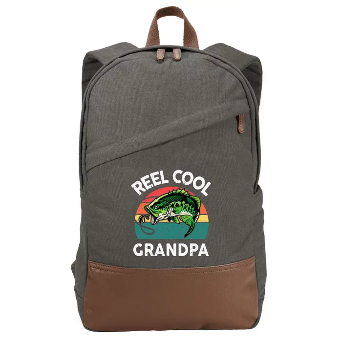 Fishing Reel Cool Grandpa Fathers Day Cotton Canvas Backpack