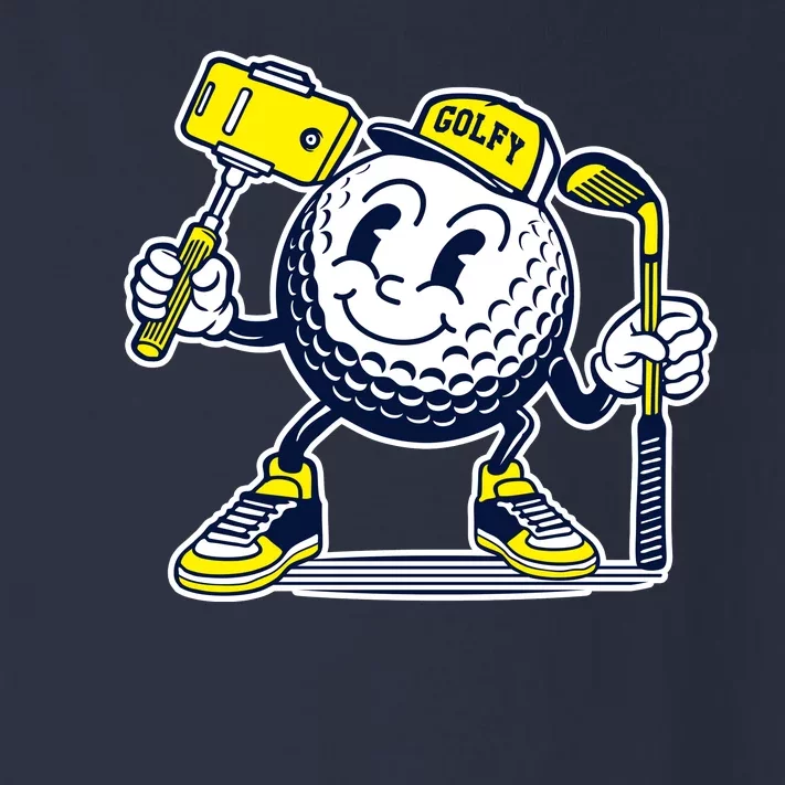 Funny Retro Cartoon Golf Ball Taking Selfie Toddler Long Sleeve Shirt