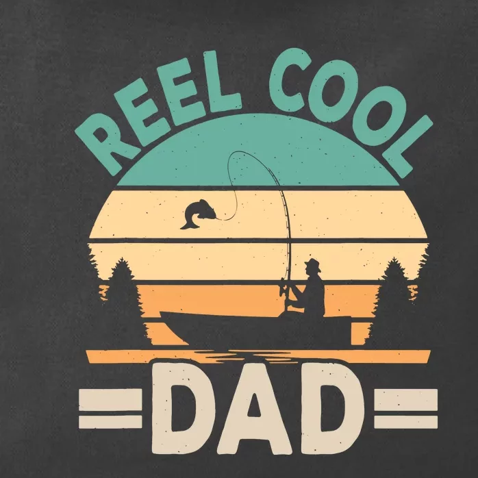 Funny Reel Cool Dad Fishing Fisherman Retro Fish Father Papa Zip Tote Bag