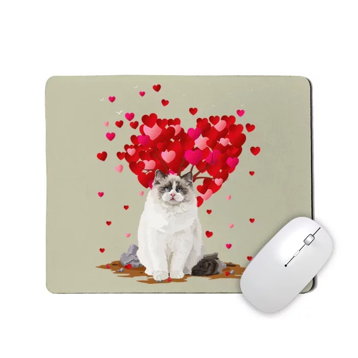 Funny Ragdoll Cat Animal Lover Ragdoll Cat Valentine's Day Mousepad