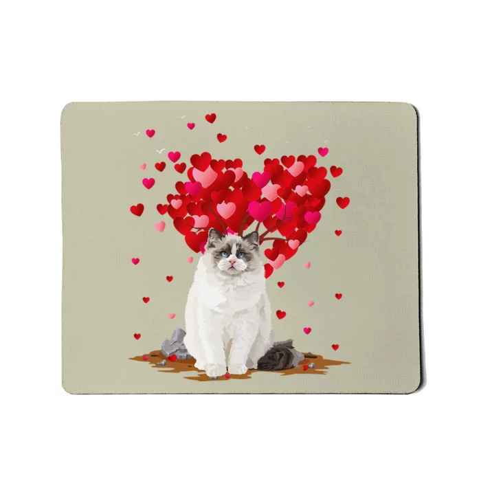 Funny Ragdoll Cat Animal Lover Ragdoll Cat Valentine's Day Mousepad