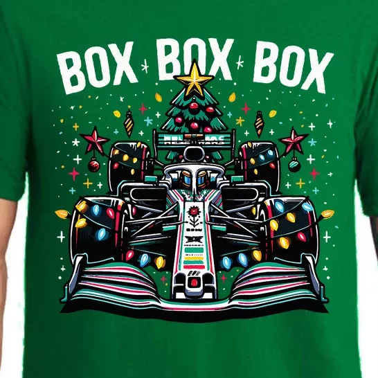 Formula Racing Car Box Box Box Radio Call Fun Christmas Tree Pajama Set