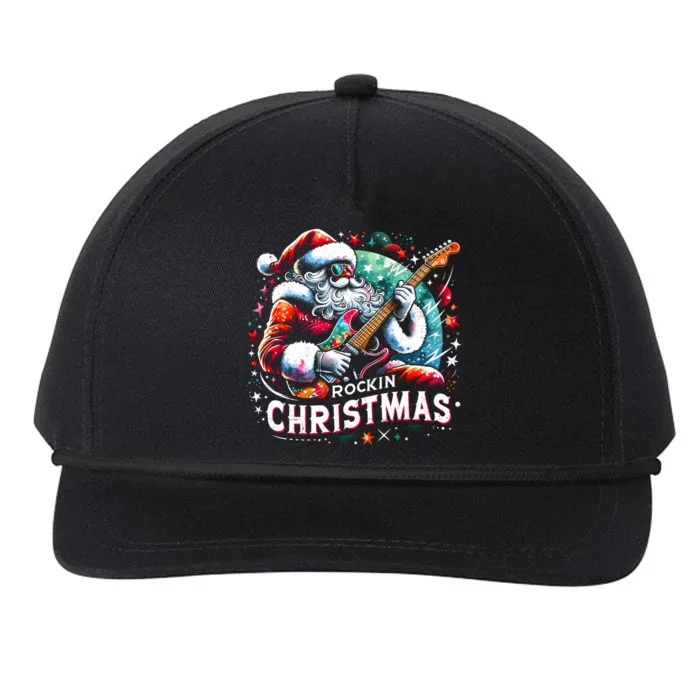 Funny Rockin Christmas Christmas Santa Funny Santa Rocker Meaningful Gift Snapback Five-Panel Rope Hat