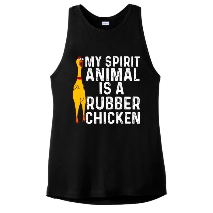 Funny Rubber Chicken Gift Men Women Rubber Chicken Costume Gift Ladies Tri-Blend Wicking Tank