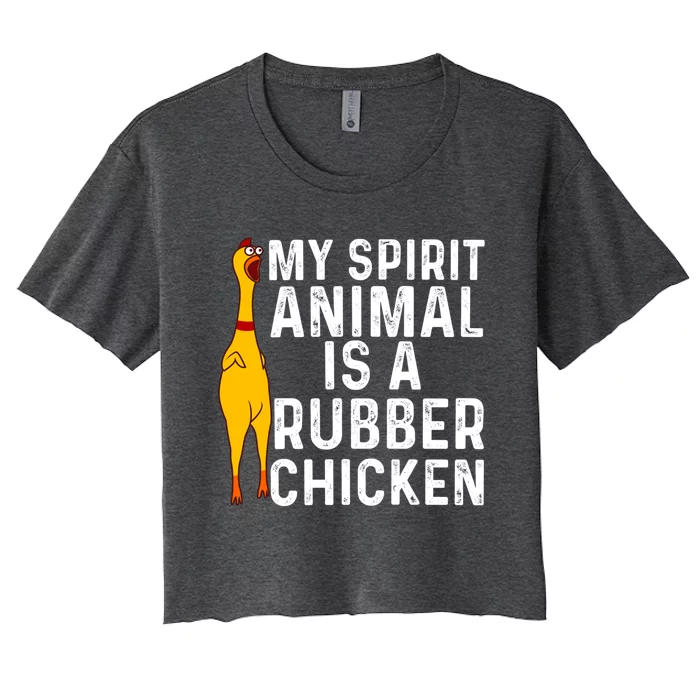 Funny Rubber Chicken Gift Men Women Rubber Chicken Costume Gift Women's Crop Top Tee