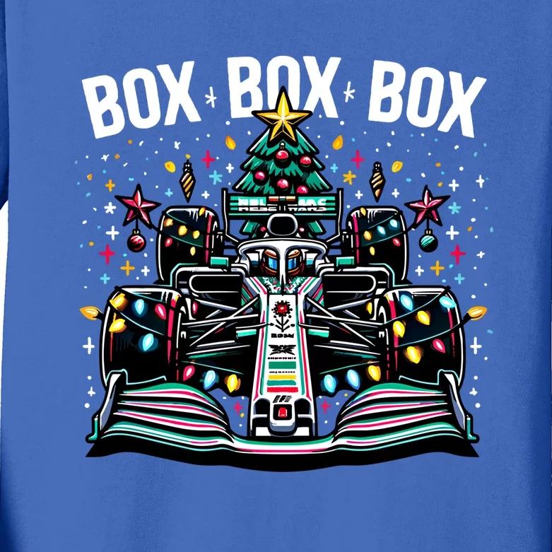 Formula Racing Car Box Box Box Radio Call Fun Christmas Tree Cute Gift Kids Long Sleeve Shirt