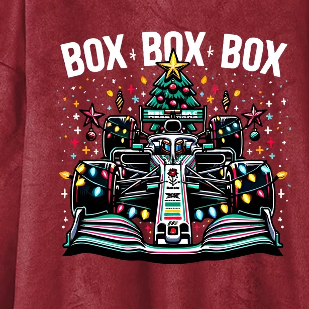 Formula Racing Car Box Box Box Radio Call Fun Christmas Tree Cute Gift Hooded Wearable Blanket