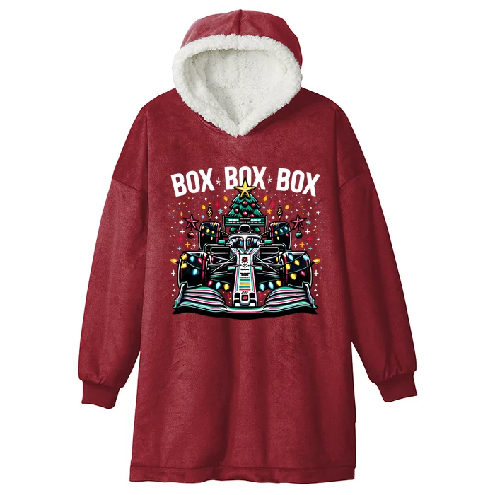 Formula Racing Car Box Box Box Radio Call Fun Christmas Tree Cute Gift Hooded Wearable Blanket