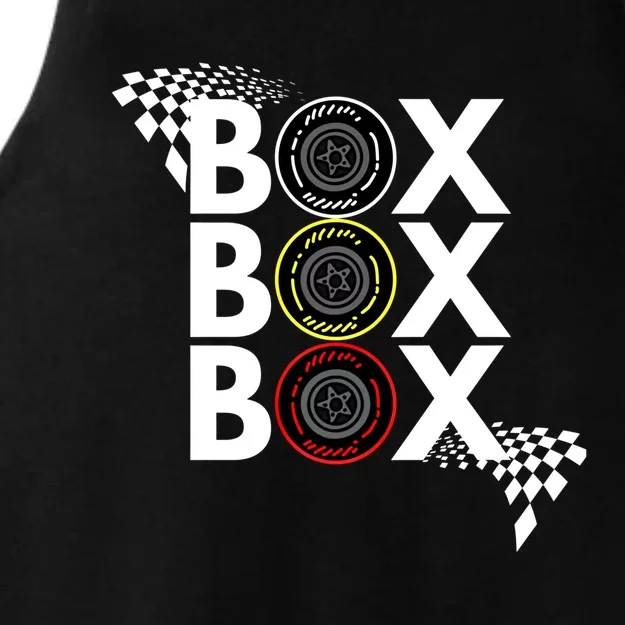 Formula Racing Car Box Box Box Radio Call To Pitbox Car Race Gift Ladies Tri-Blend Wicking Tank