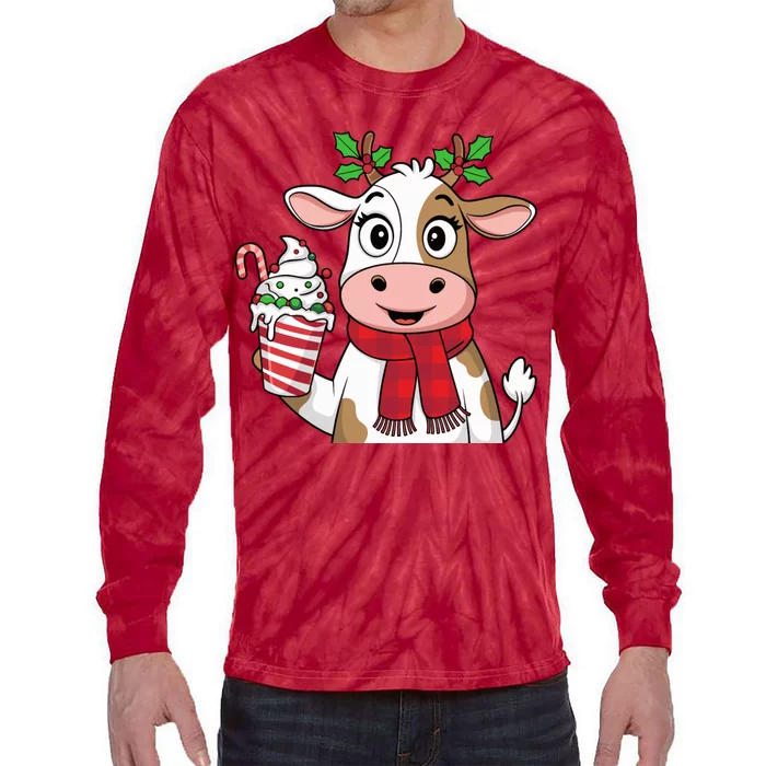 Funny Reindeer Cute Christmas Holiday Xmas Tie-Dye Long Sleeve Shirt