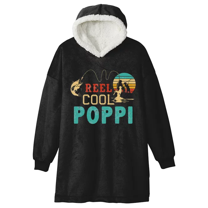 Fishing Reel Cool Poppi Father’s day gift Fisherman Poppi Hooded Wearable Blanket