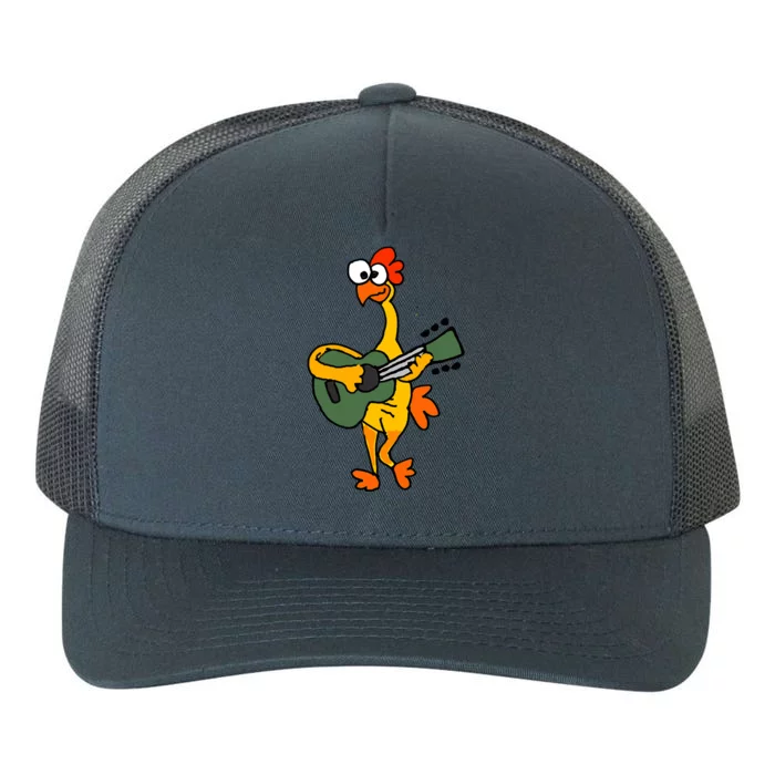 Funny Rubber Chicken Playing Guitar Yupoong Adult 5-Panel Trucker Hat