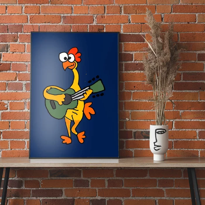 Funny Rubber Chicken Playing Guitar Poster