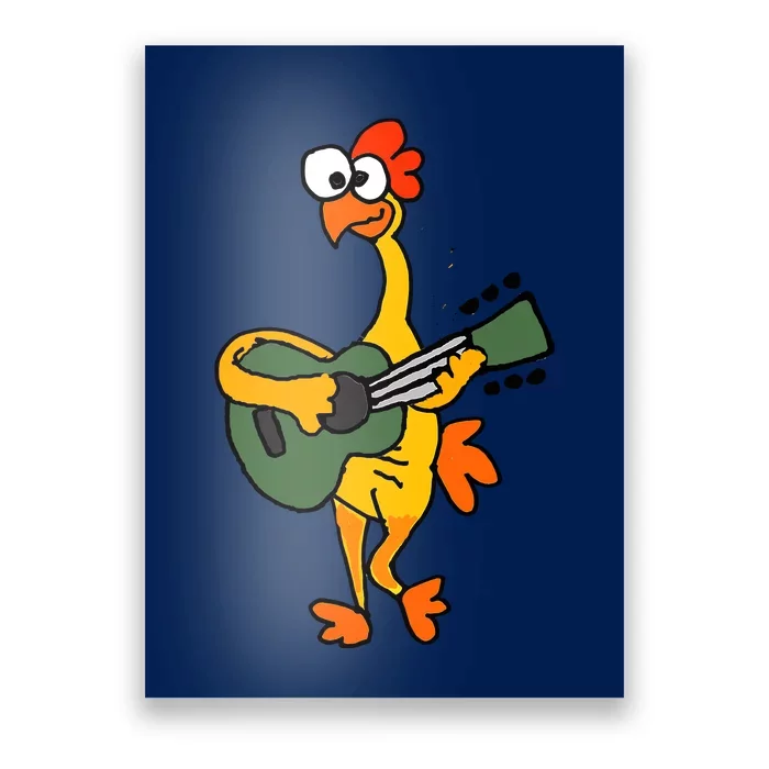 Funny Rubber Chicken Playing Guitar Poster