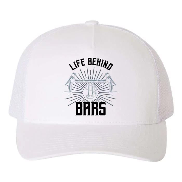 Funny Road Cycling Gift Bike Life Behind Bars Gift Yupoong Adult 5-Panel Trucker Hat