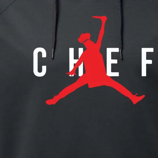 Funny Restaurant Chef Jumping Chef Knife Performance Fleece Hoodie