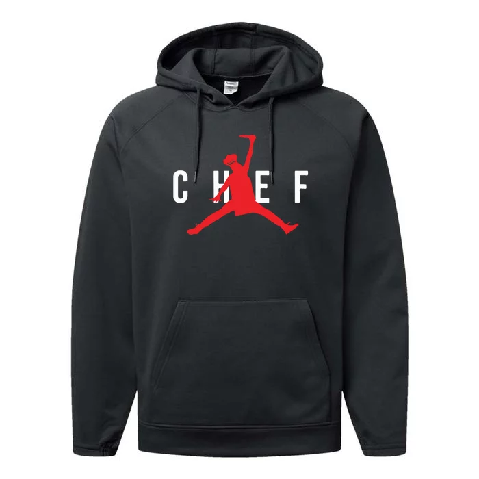 Funny Restaurant Chef Jumping Chef Knife Performance Fleece Hoodie