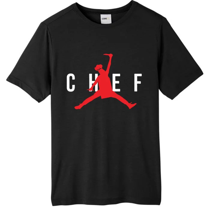 Funny Restaurant Chef Jumping Chef Knife ChromaSoft Performance T-Shirt