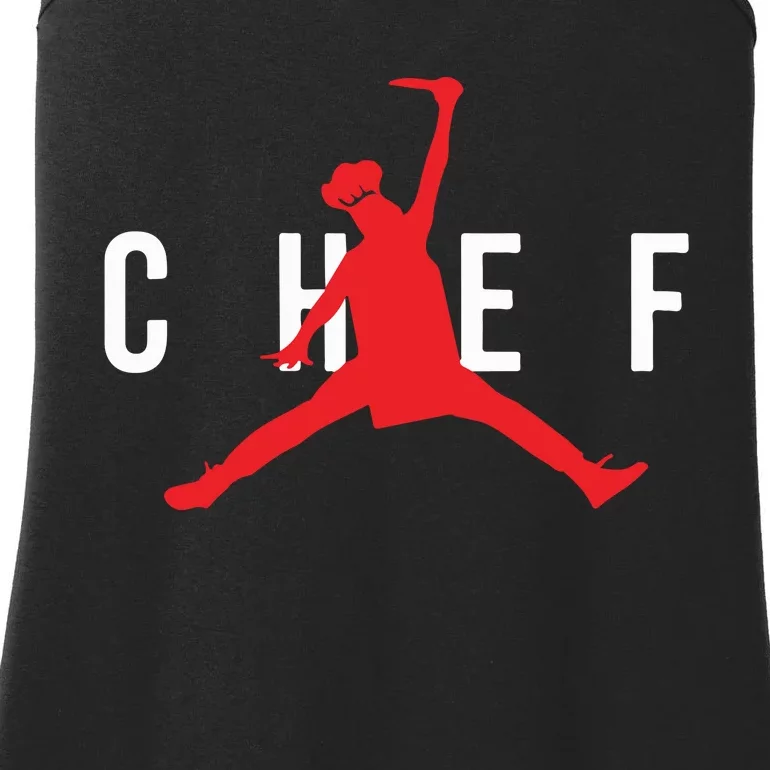 Funny Restaurant Chef Jumping Chef Knife Ladies Essential Tank