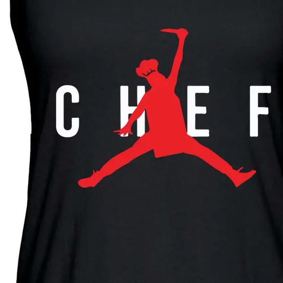 Funny Restaurant Chef Jumping Chef Knife Ladies Essential Flowy Tank