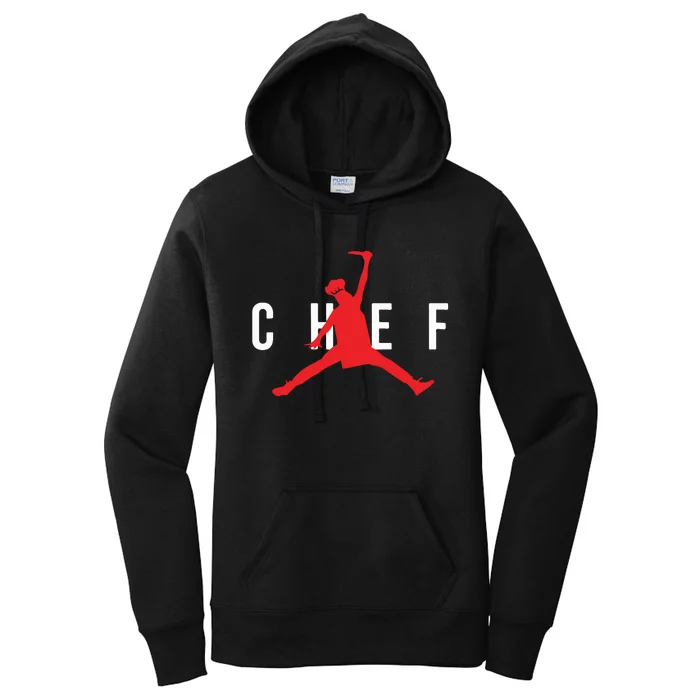 Funny Restaurant Chef Jumping Chef Knife Women's Pullover Hoodie