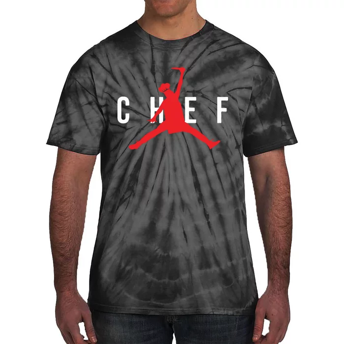 Funny Restaurant Chef Jumping Chef Knife Tie-Dye T-Shirt