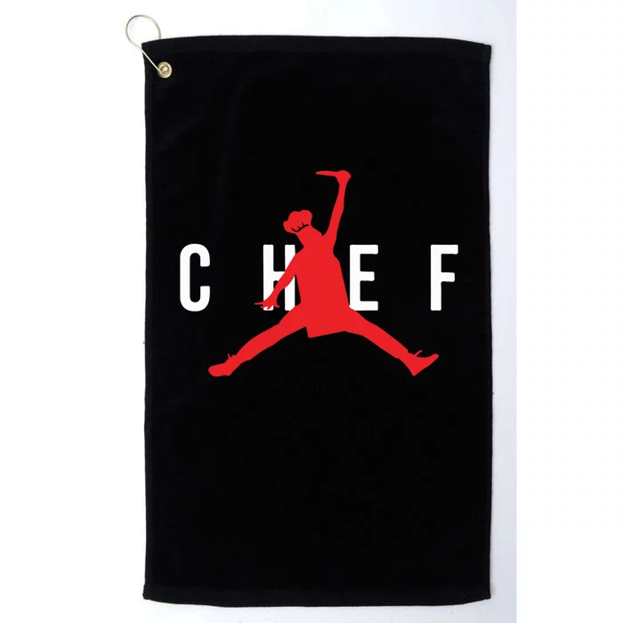 Funny Restaurant Chef Jumping Chef Knife Platinum Collection Golf Towel